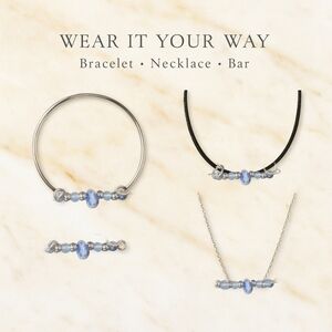 Aquamarine & Sodalite Vibe Bar | Stone Chip Bracelet, Keychain, or Rope Necklace